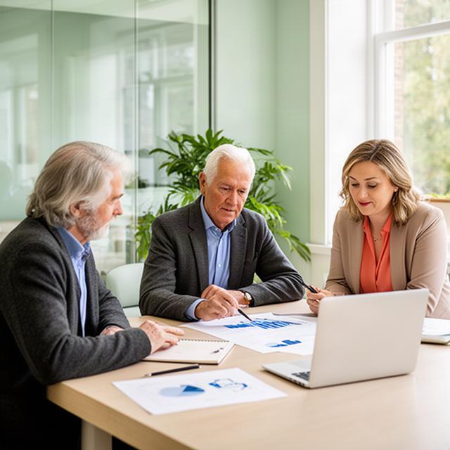 Senior business advisers reviewing a growth plan with an SME owner in a bright Surrey meeting room